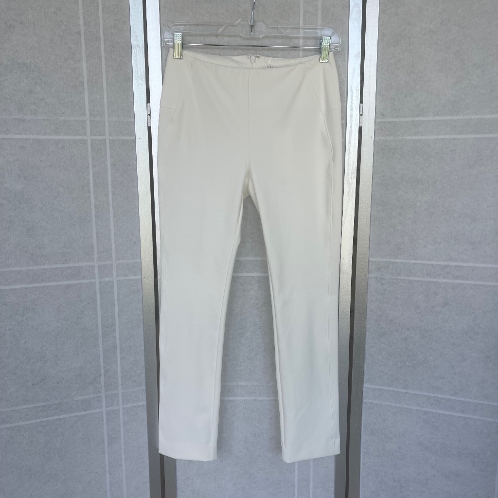 Nwt Veronica Beard White Zip Back Scuba Pants Sz 2